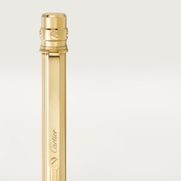 Bolígrafo Santos de Cartier Tamaño pequeño, metal grabado, acabado dorado