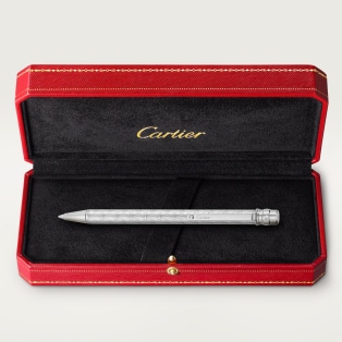 Santos de Cartier ballpoint pen Small model, engraved metal, palladium finish