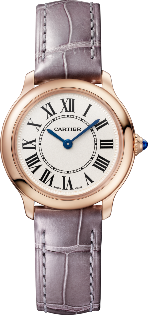 Reloj Ronde Louis Cartier29 mm, movimiento de cuarzo, oro rosa, piel