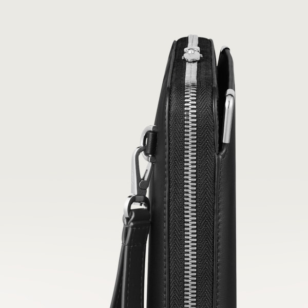 Bolso portafolios, Must de Cartier Piel de becerro color negro, acabado paladio