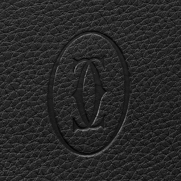 Portadocumentos Must de Cartier Piel de becerro color negro, acabado paladio