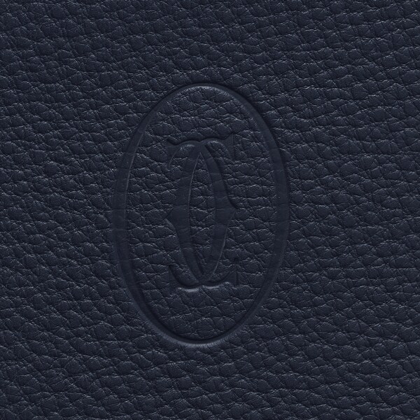 Document holder small model, Must de Cartier Navy blue calfskin, palladium-finish