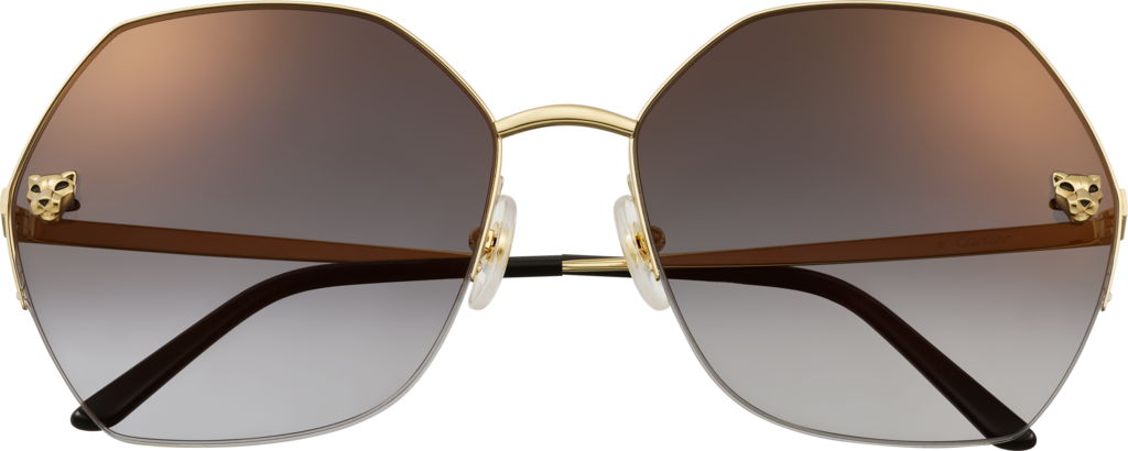 Panthère de Cartier sunglassesSmooth golden-finish metal, graduated grey lenses with golden flash