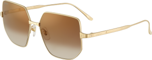 Santos de Cartier sunglasses Smooth and brushed golden-finish metal, graduated brown lenses with golden flash