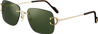 Signature C de Cartier sunglasses Smooth golden-finish metal, green lenses