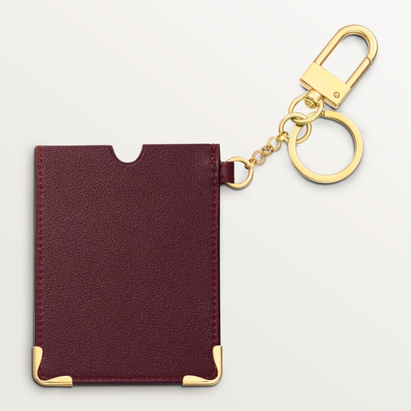 Porte-clés & porte-cartes Must de Cartier Cuir de veau bordeaux, finition dorée