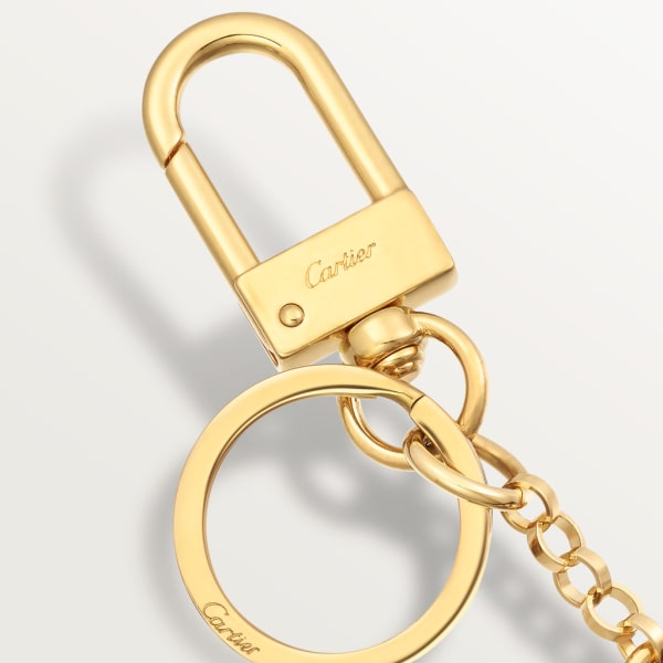 Must de Cartier Schlüsseletui und Kartenetui Bordeauxfarbenes Kalbsleder mit Gold-Finish