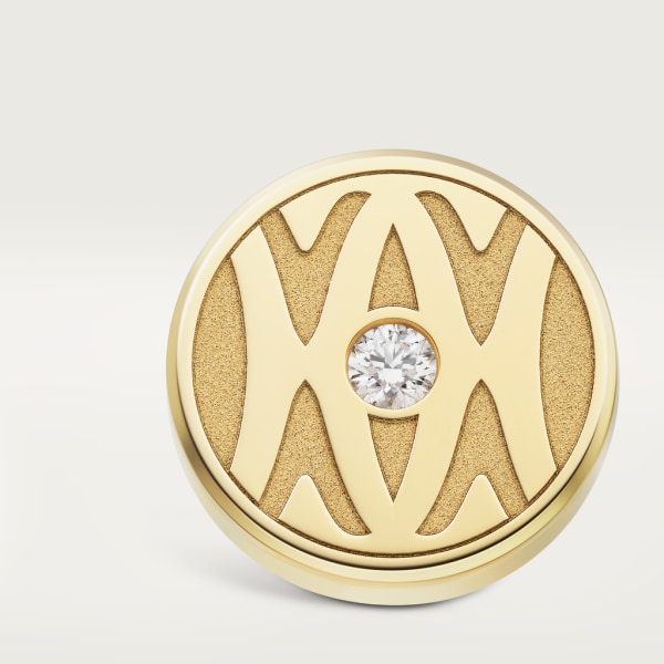 Manschettenknöpfe mit Cartier Logo-Dekor aus Gold. Gelbgold, Diamanten im Brillantschliff.