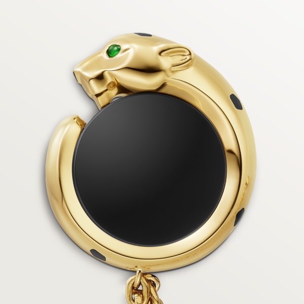 Panthère de Cartier Pocket Jewel Gelbgold, Onyx, Tsavorite und schwarzer Lack