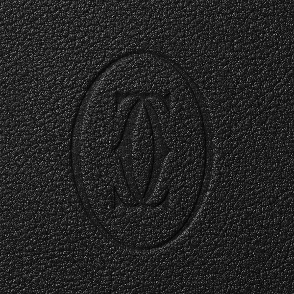 Porte-clés & porte-cartes Must de Cartier Cuir de veau noir, finition palladiée