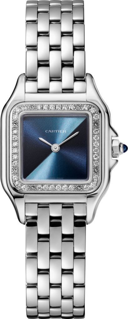 Reloj Panthère de CartierTamaño pequeño, movimiento de cuarzo, acero, diamantes