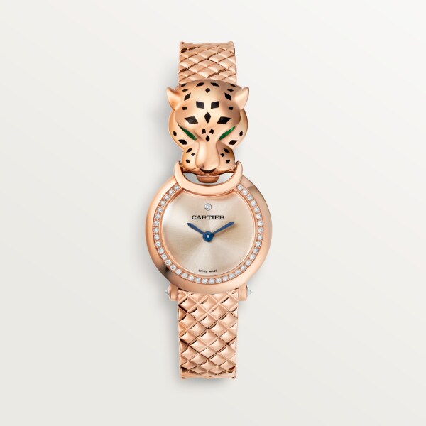 Uhr La Panthère de Cartier Kleines Modell, Quarzwerk, Roségold, Diamanten