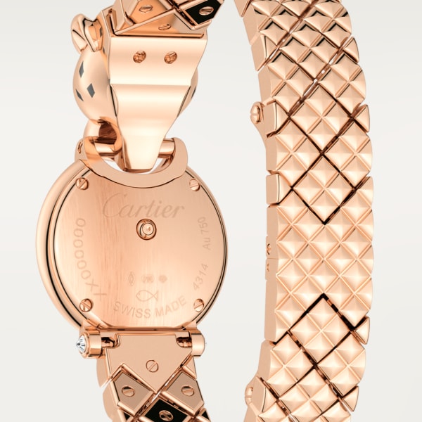 Reloj La Panthère de Cartier Tamaño pequeño, movimiento de cuarzo, oro rosa, diamantes