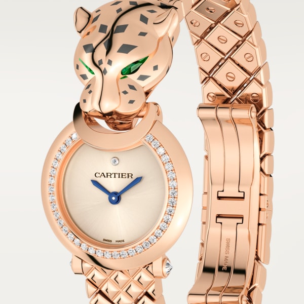 Uhr La Panthère de Cartier Kleines Modell, Quarzwerk, Roségold, Diamanten