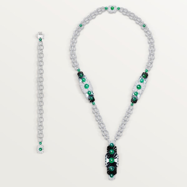 Creative Collection Necklace White gold, emeralds, rock crystal, onyx, diamonds