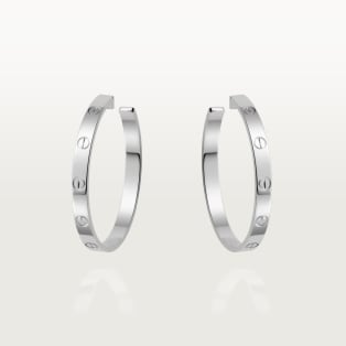 <span class='lovefont'>A </span> hoop earrings, large model White gold