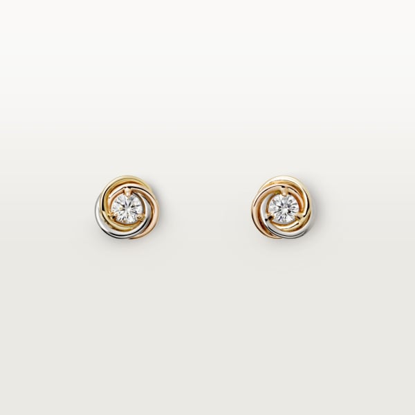 Trinity stud earrings brilliant cut diamonds