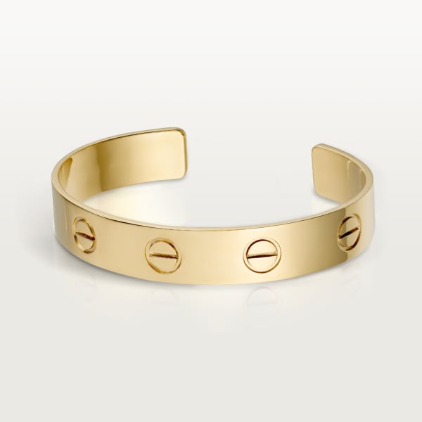 Love bracelet, open, large model Yellow gold