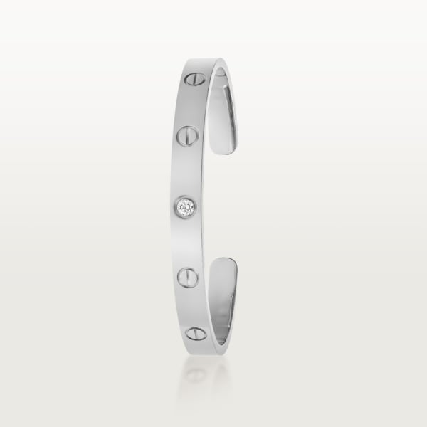 Love bracelet, open, classic model, 1 diamond White gold, diamond