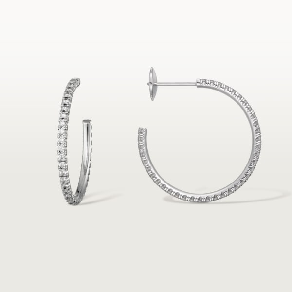 Etincelle de Cartier earrings, medium model White gold, diamonds