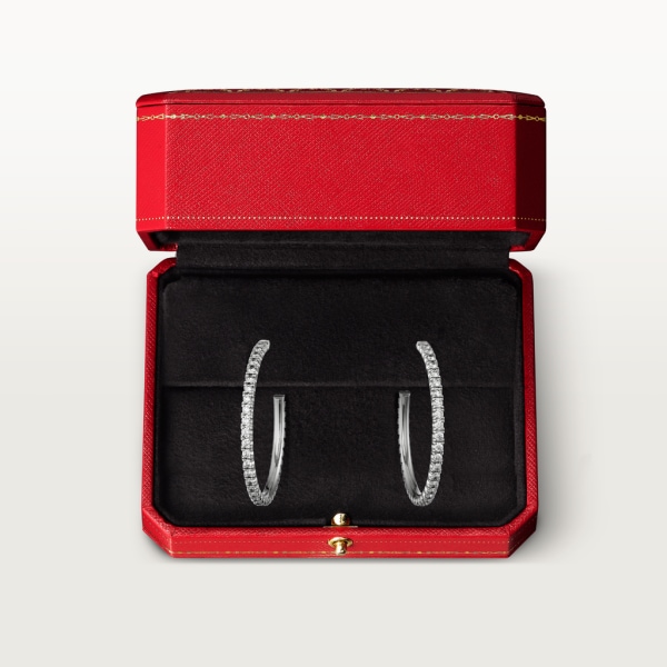 Etincelle de Cartier earrings, medium model White gold, diamonds