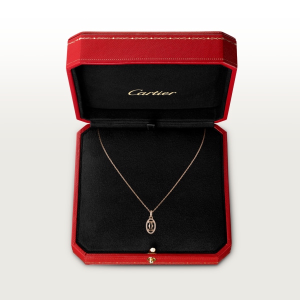 Collier Logo de Cartier Or rose, diamants