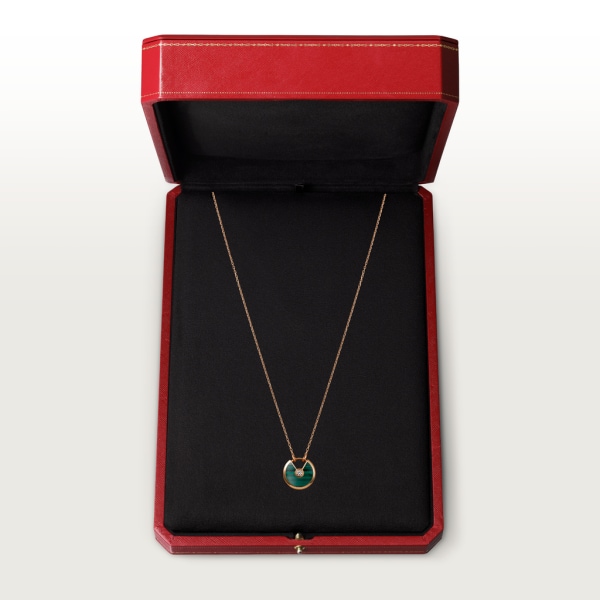 Amulette de Cartier necklace, small model Rose gold, malachite, diamond