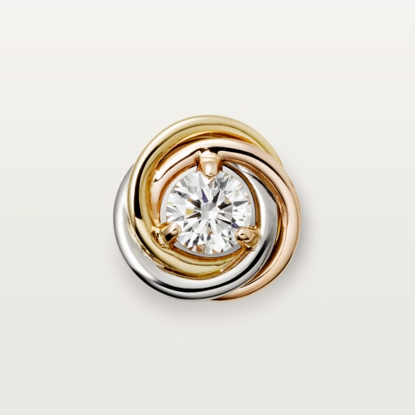 Trinity stud earrings, brilliant-cut diamonds  White gold, yellow gold, rose gold, diamonds