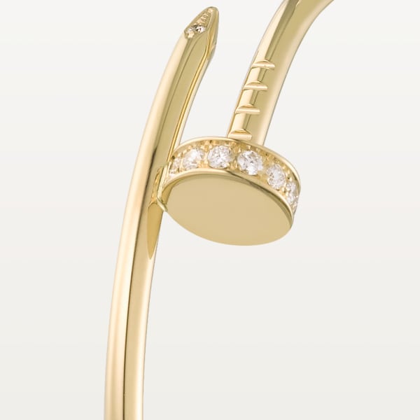 Juste un Clou hoop earrings, large model, diamonds Yellow gold, diamonds