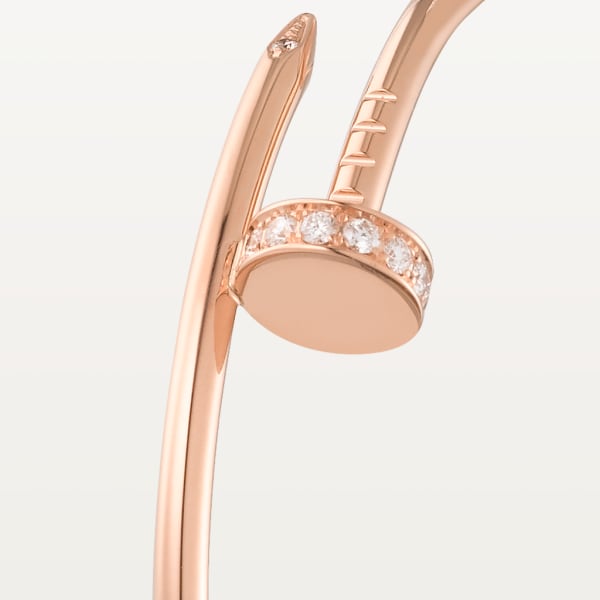 Juste un Clou hoop earrings, large model, diamonds Rose gold, diamonds