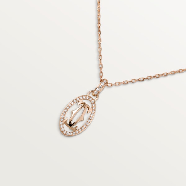 Collier Logo de Cartier Or rose, diamants