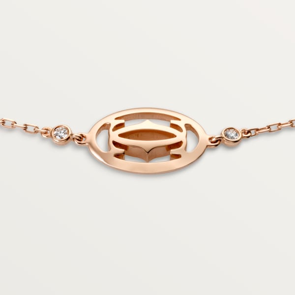 Bracelet Logo de Cartier Or rose, diamants