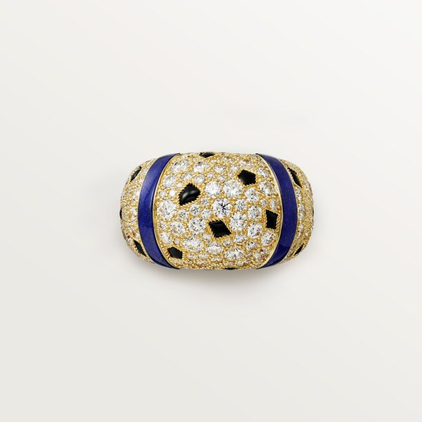 Panthère de Cartier ring Yellow gold, lapis lazuli, onyx, diamonds