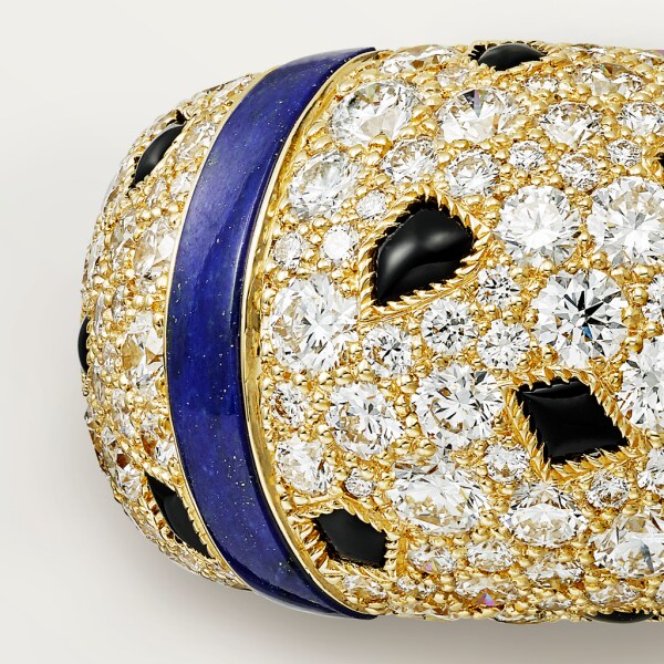 Panthère de Cartier ring Yellow gold, lapis lazuli, onyx, diamonds