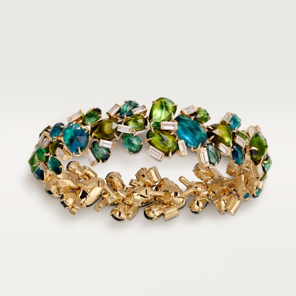 Cactus de Cartier bracelet Yellow gold, tourmalines, diamonds