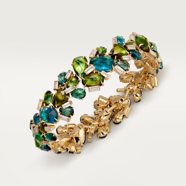 Cactus de Cartier bracelet Yellow gold, tourmalines, diamonds