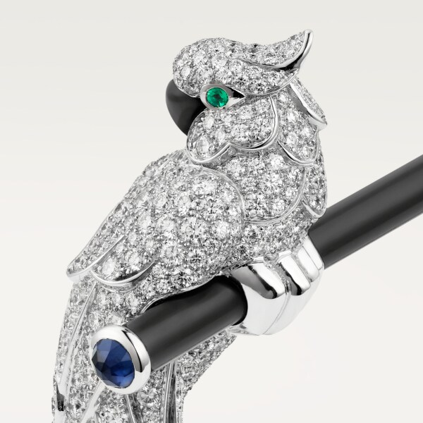 Les Oiseaux Libérés bracelet White gold, emeralds, sapphires, onyx, black ceramic, diamonds