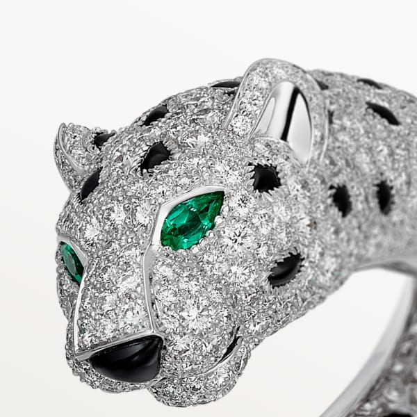 Bracelet Panthère de Cartier Or gris, émeraude, onyx, diamants