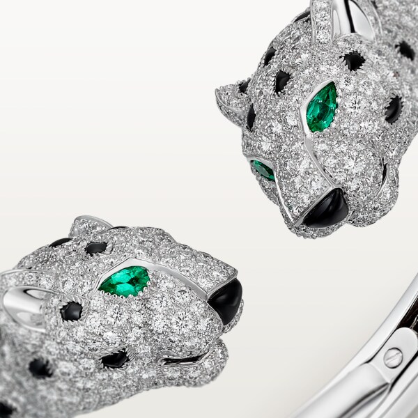 Bracelet Panthère de Cartier Or gris, émeraude, onyx, diamants
