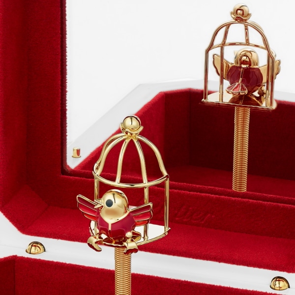 Diabolo de Cartier music box Lacquered wood and lacquered gold-finish metal