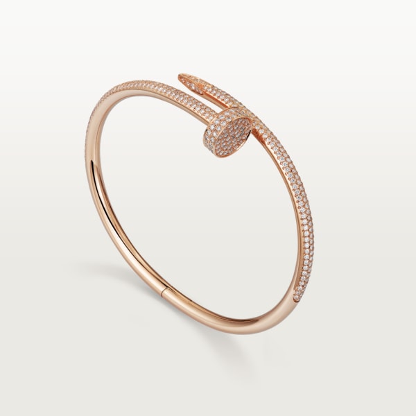 Pulsera Juste un Clou, tamaño clásico, semipavé Oro rosa, diamantes