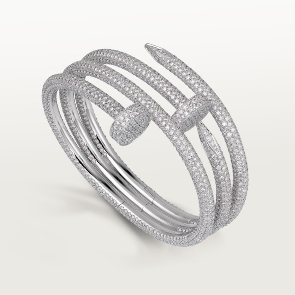 Juste un Clou bracelet, double, paved  White gold, diamonds