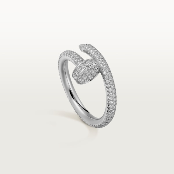 Anillo Juste un Clou, tamaño clásico, pavé Oro blanco, diamantes