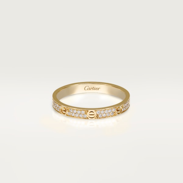 Anillo Love, tamaño mini, pavé Oro amarillo, diamante