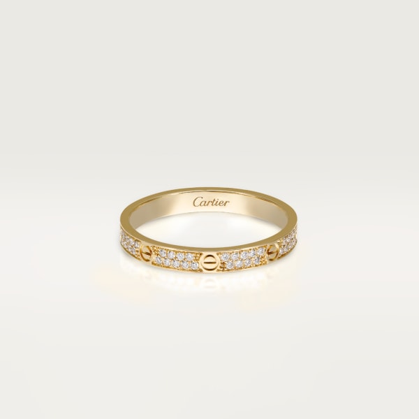 Love Ring, kleines Modell Gelbgold, Diamanten
