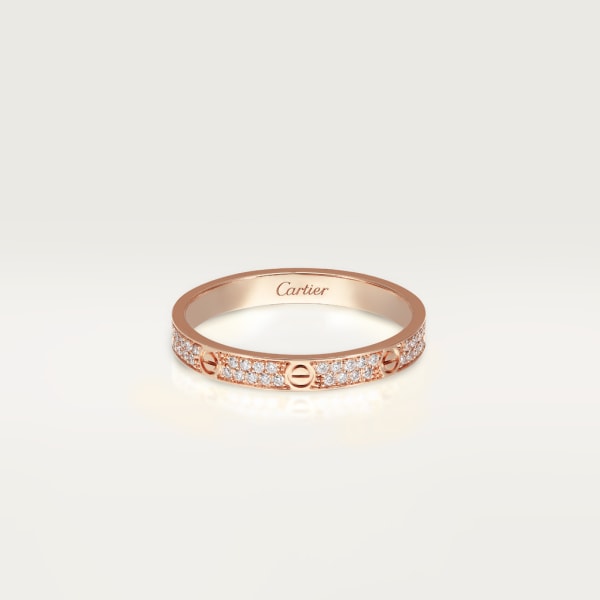 Love ring, small model Rose gold, diamonds