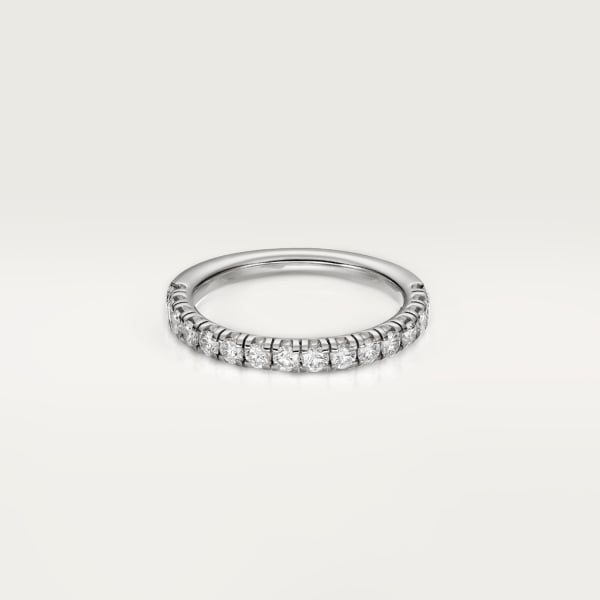 18ct White Gold- Cartier- Ladies -Wedding Ring- Size J|Miltons Diamonds