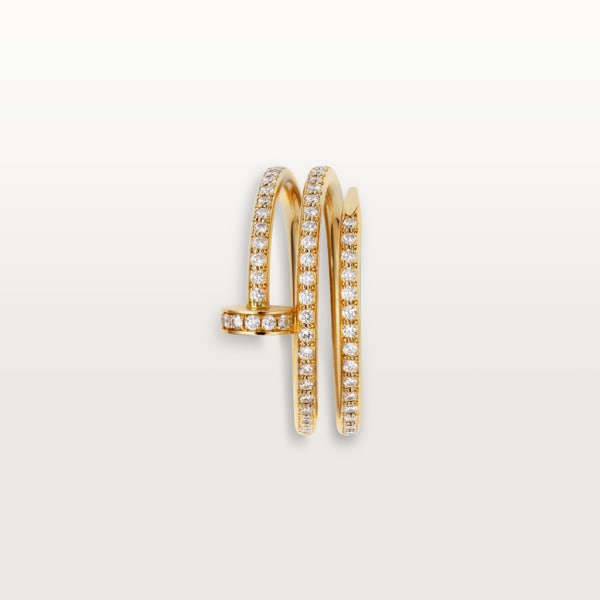 Juste un Clou ring, double, semi-paved Yellow gold, diamonds