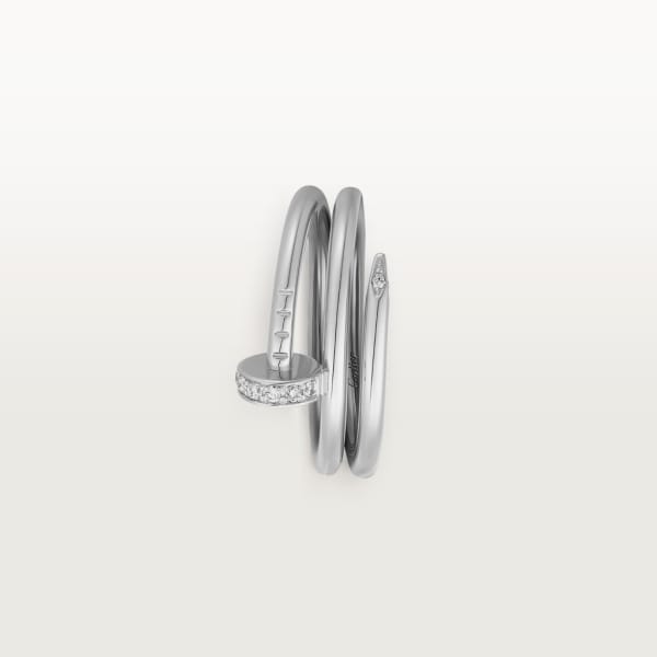 Juste un Clou ring, double, diamonds White gold, diamonds