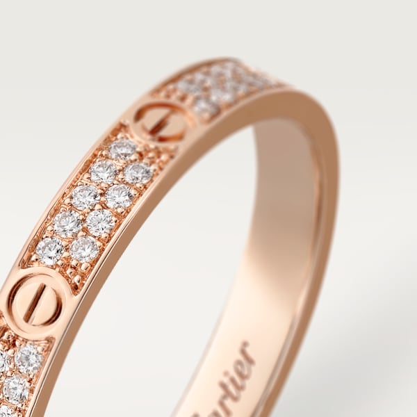 Love Ring, kleines Modell Roségold, Diamanten